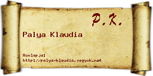 Palya Klaudia névjegykártya