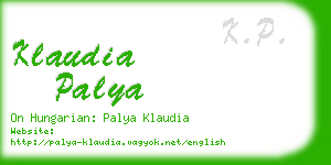 klaudia palya business card